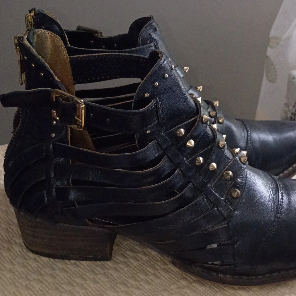 Matisse Black Leather Ankle Boots Siz 6.very Good Confition - Picture 2 of 7